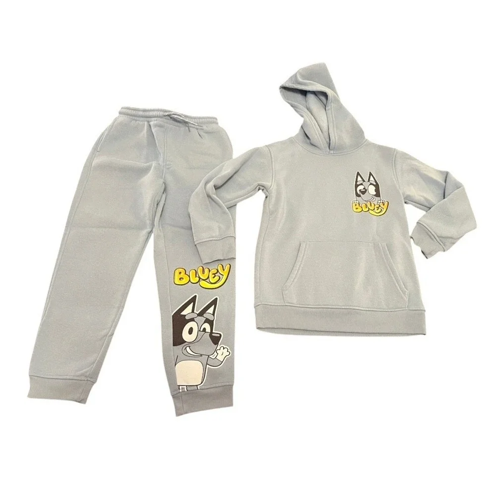 Bluey Kids Fleece Hoodie and Sweatpants Set Light Blue Size 6/7 2-Piece Outfit